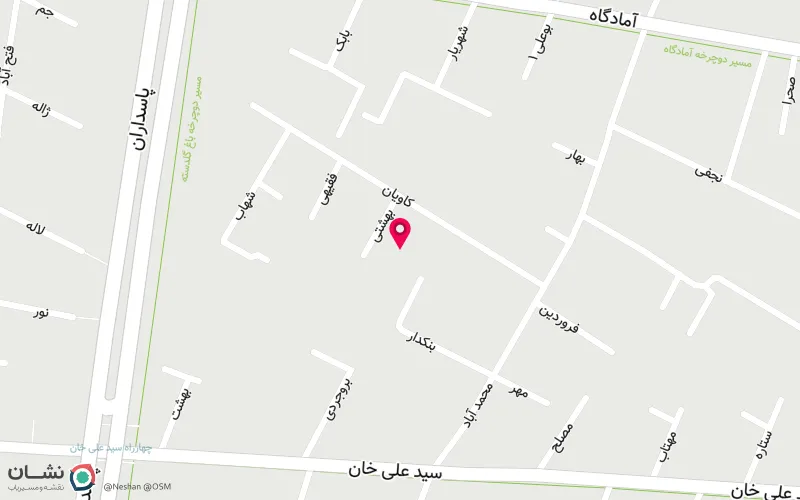موقعیت کلینیک فیزیوتراپی جوادالائمه در خیابان آمادگاه اصفهان